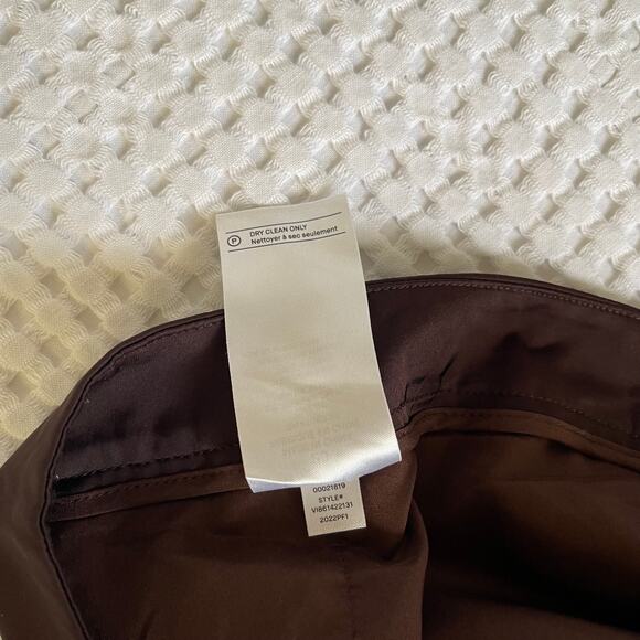 NWT Vince Brown Satin Pleat Front Wide Leg Trousers (Size 20) - Picture 12 of 12